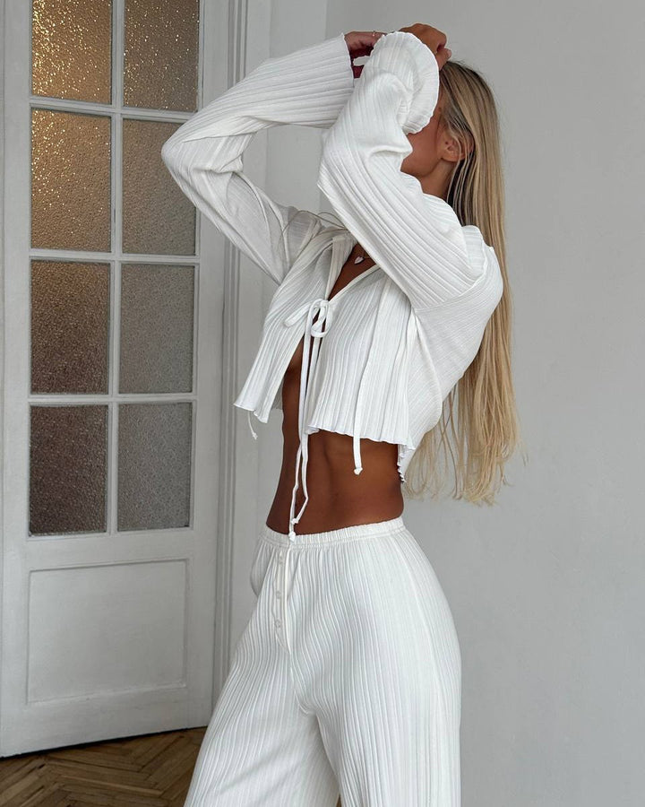 Casual knitted outfit for women with adjustable drawstring Lune London