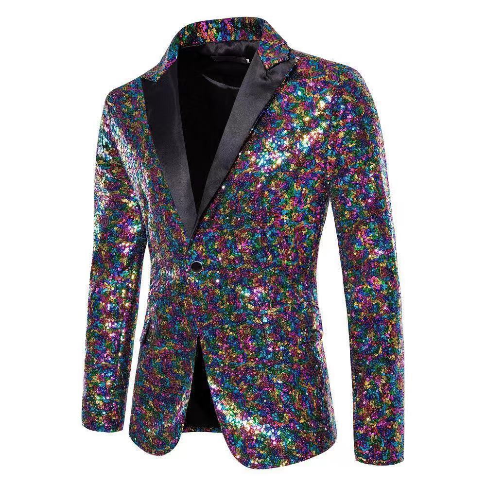 Elegant sequin blazer for men with refined decorative accents Lune London