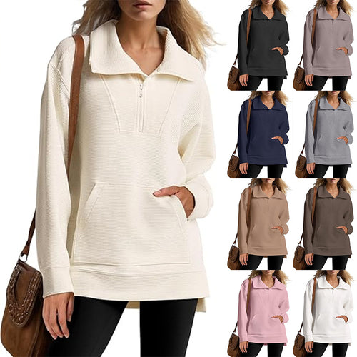 Ladies high-quality hoodie with textured design and practical pockets Lune London