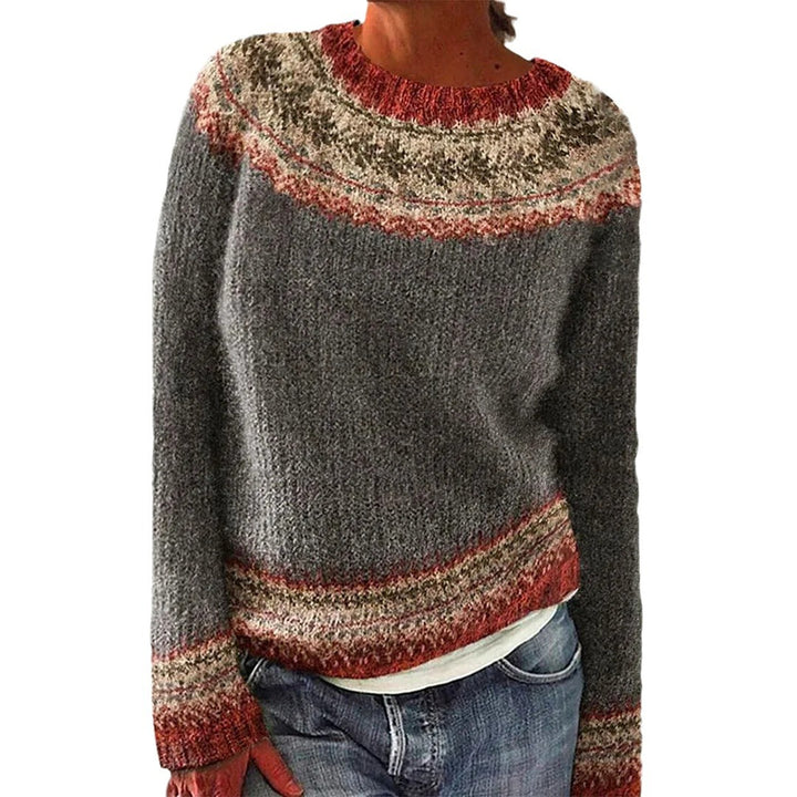 Pull en maille chunky pour femmes avec motif nordique et coupe large Chic & Stil