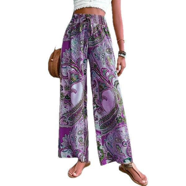Wide pants for women with paisley pattern Lune London