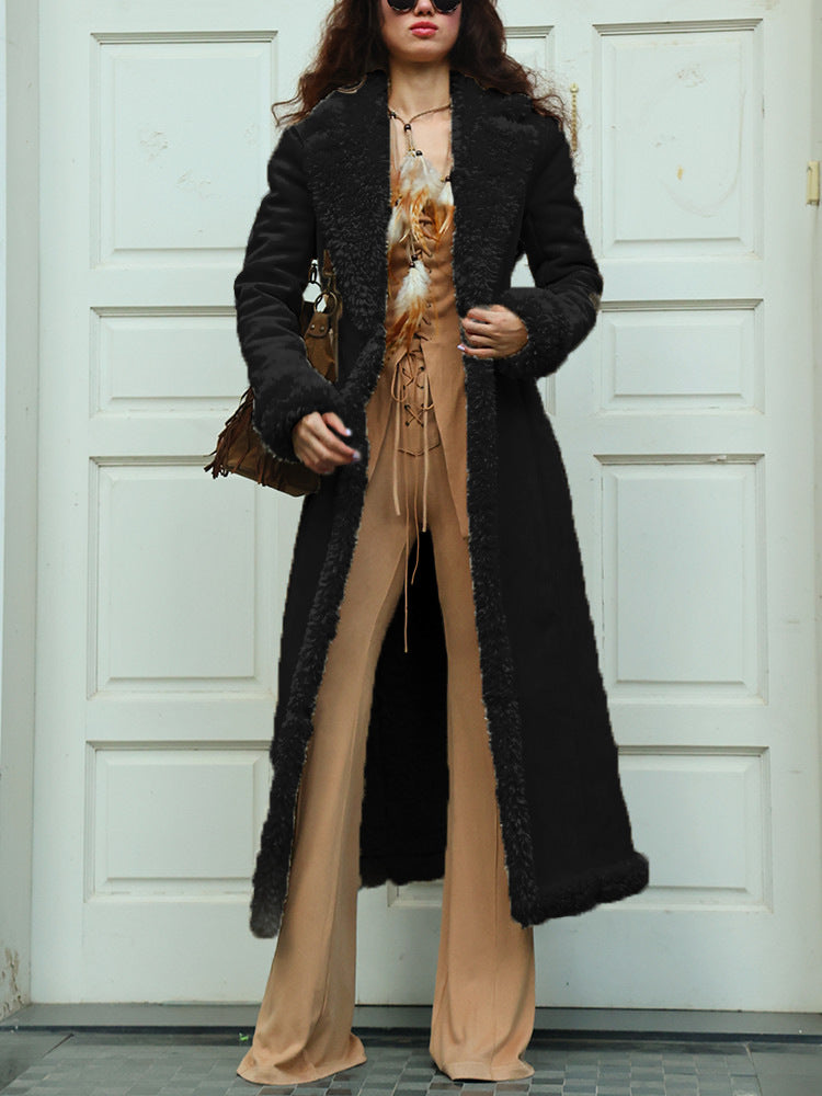 Ladies Long Fur Coat with Luxurious Inner Lining Lune London