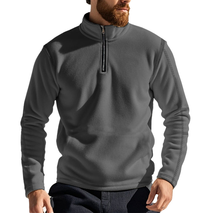 Men's fleece pullover with high collar Lune London
