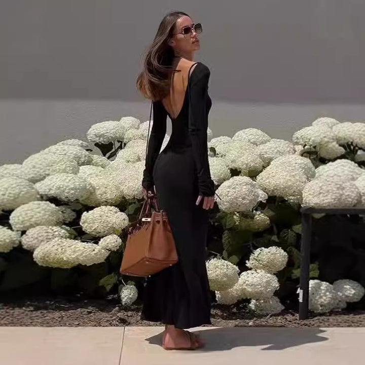 Lune London Long Sleeve Backless Maxi Dress for Women