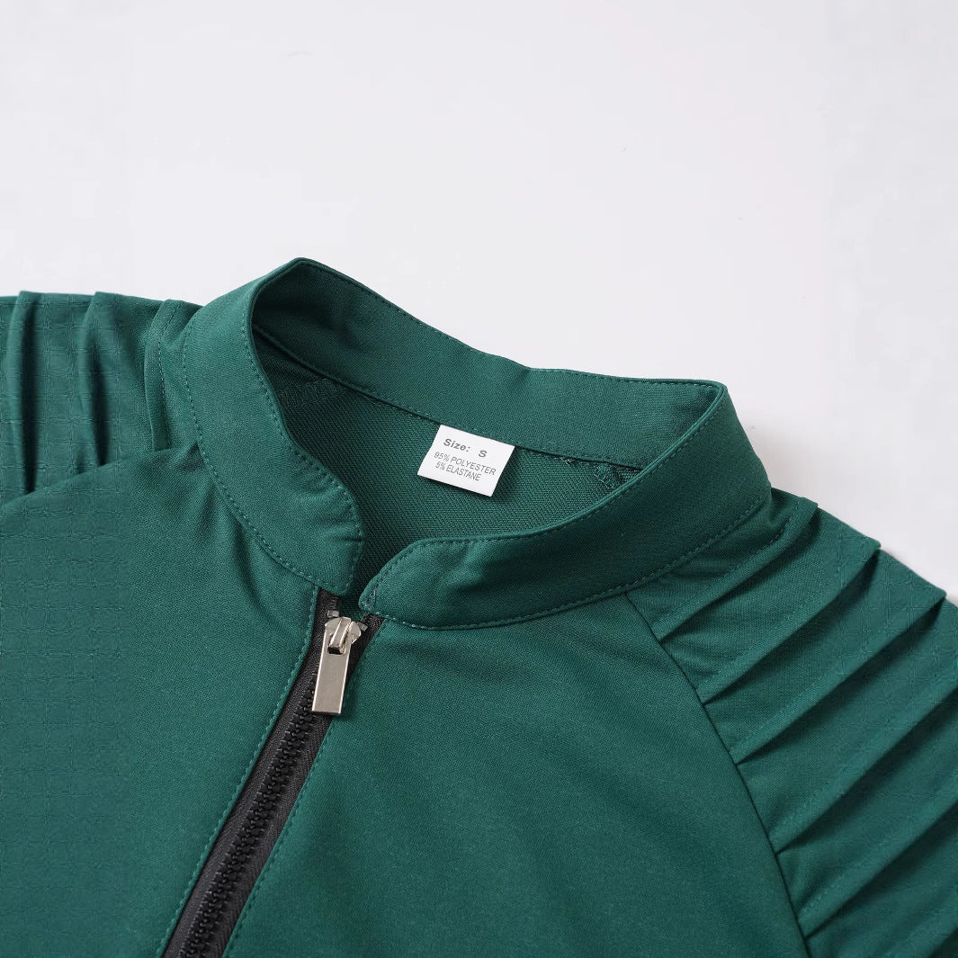 Men's long sleeve shirt with modern high collar and zipper Lune London