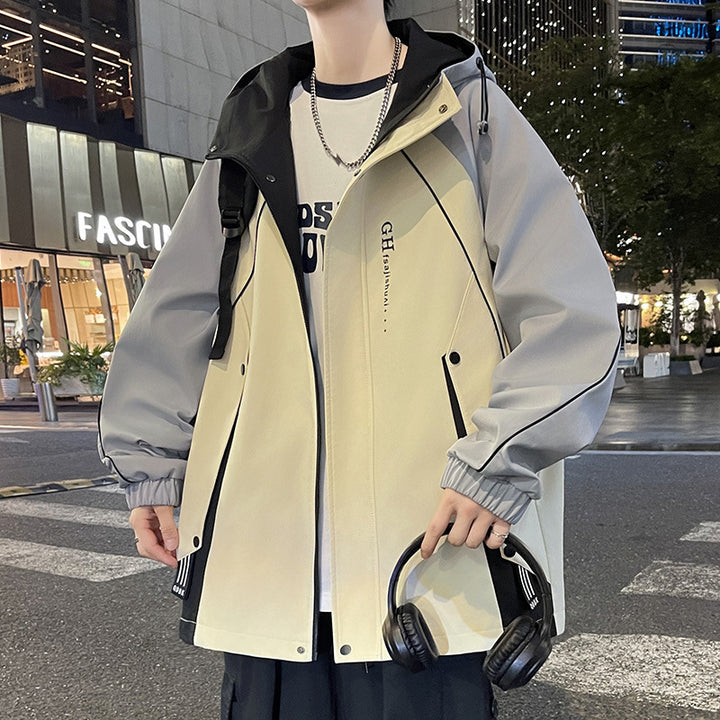 Men's transition jacket with adjustable hood and functional pockets Lune London