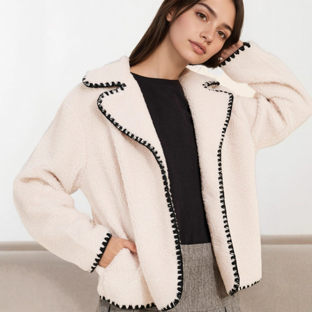 Women's transition jacket with contrasting stitching details Lune London