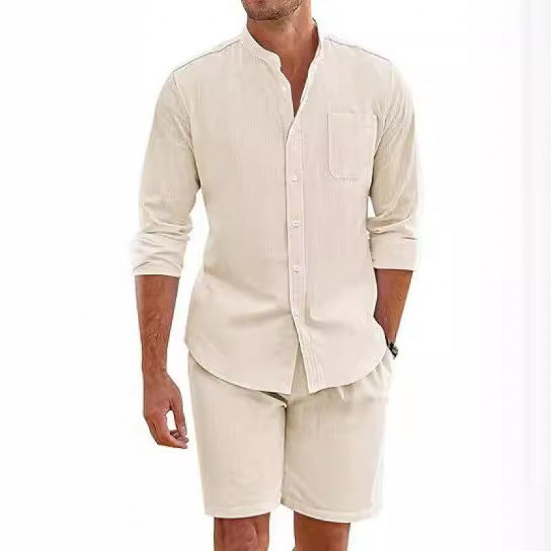 Light linen shirt for men with matching shorts Lune London