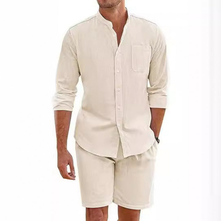 Light linen shirt for men with matching shorts Lune London