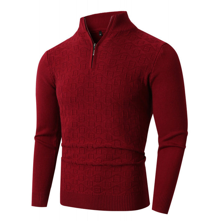 High-quality knitted sweater for men with half-zip Lune London