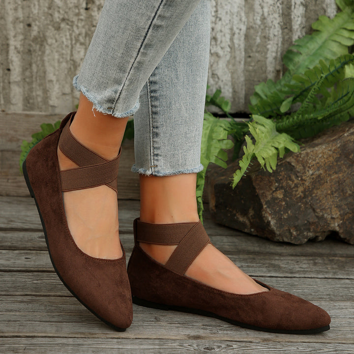 Flat velvet ballet flats for women Lune London