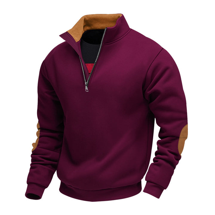 Men's high-neck sweater with zipper and contrasting details Lune London