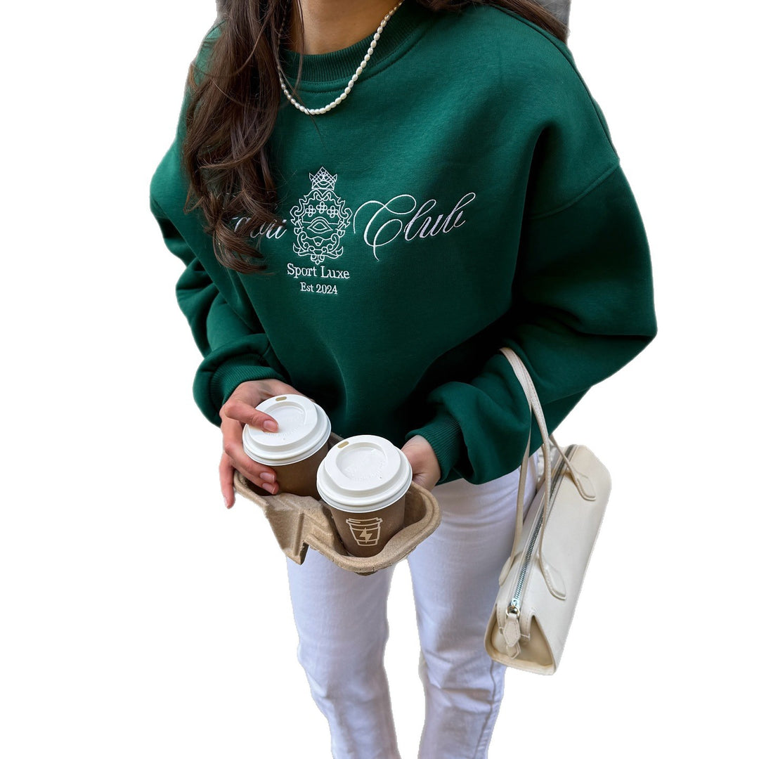 Sweatshirt pour femmes au design à la fois sportif et luxueux avec logo stylé Chic & Stil