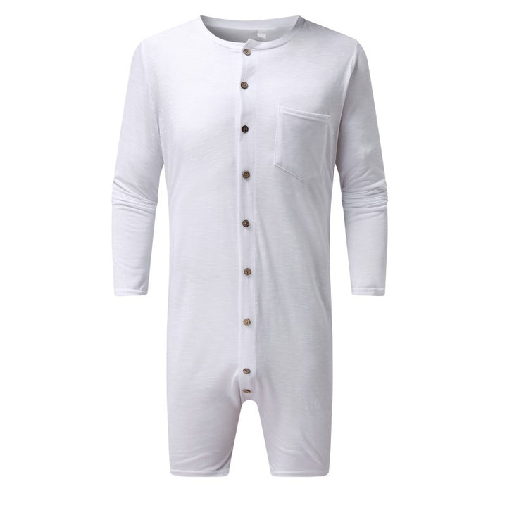 Ladies long sleeve jumpsuit with button placket and practical chest pocket Lune London