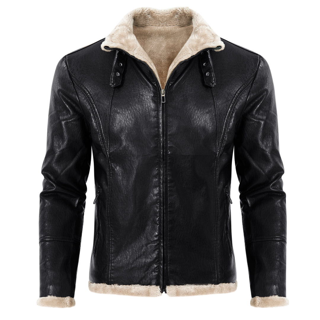 Elegant faux leather jacket for men with warm lining Lune London