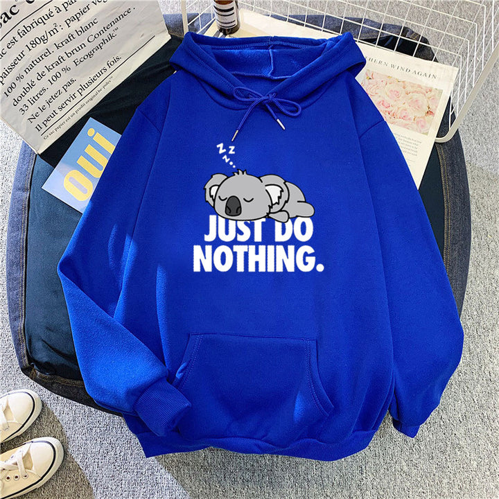 Women's hoodie with playful koala design and motivational lettering Chic & Stil