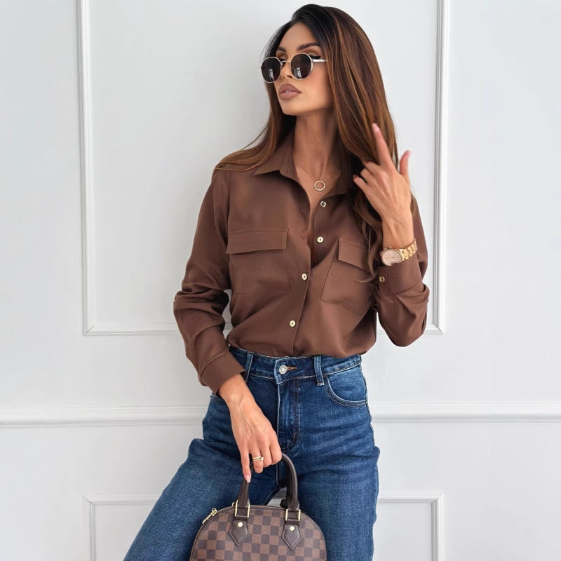 Blouse pour femmes avec poches poitrine à boutons et coupe élégante Chic & Stil
