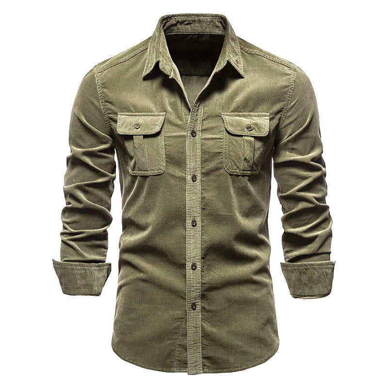Men's long sleeve shirt with practical chest pockets and trendy slim fit Lune London