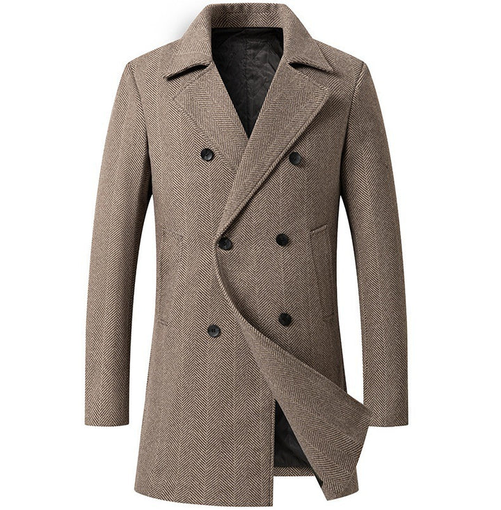 Elegant double-breasted men's coat with minimalist design Lune London