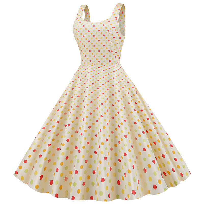 Robe swing pour femmes avec motif à pois classique et coupe évasée Chic & Stil