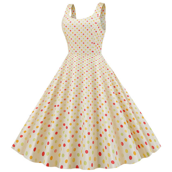 Robe swing pour femmes avec motif à pois classique et coupe évasée Chic & Stil