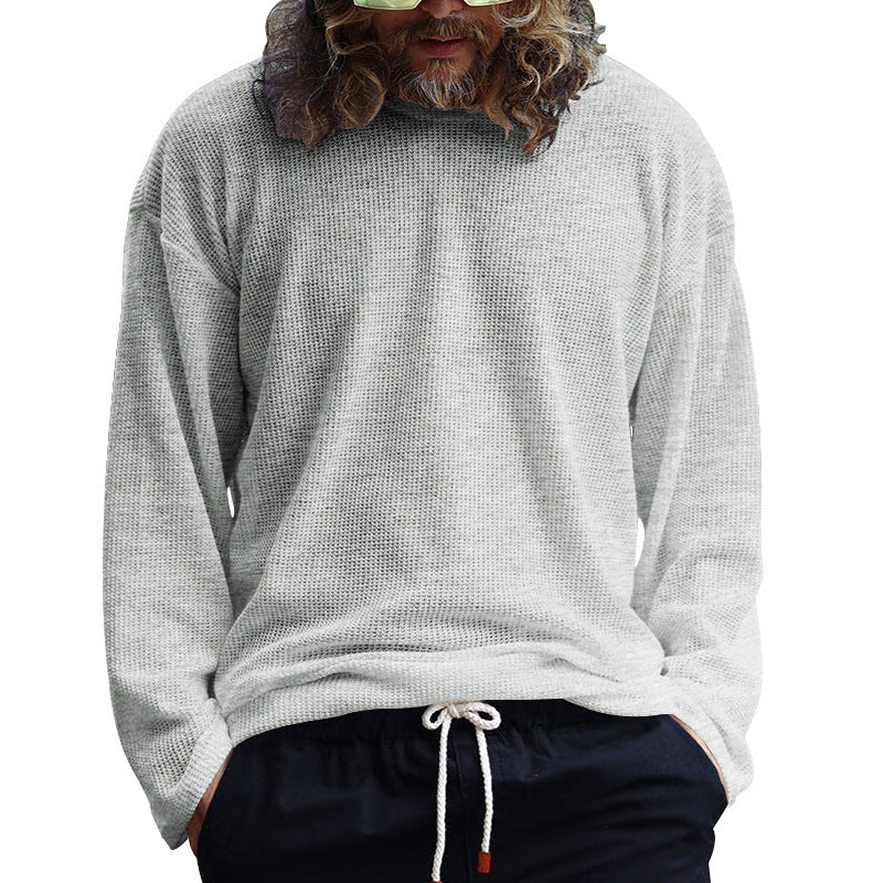 Casual long sleeve structured t-shirt for men with side slits Lune London