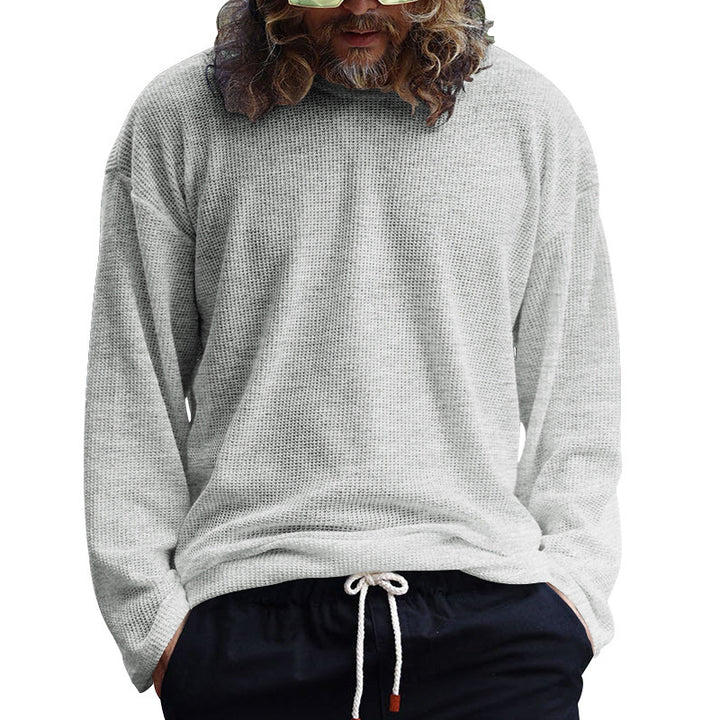 Casual long sleeve structured t-shirt for men with side slits Lune London