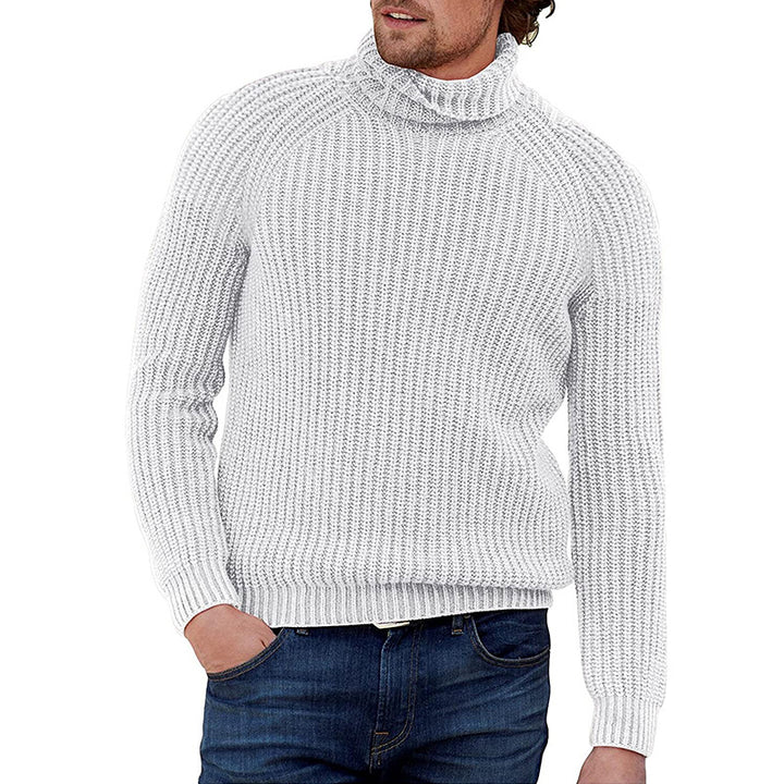 Chunky knit men's sweater with high collar Lune London