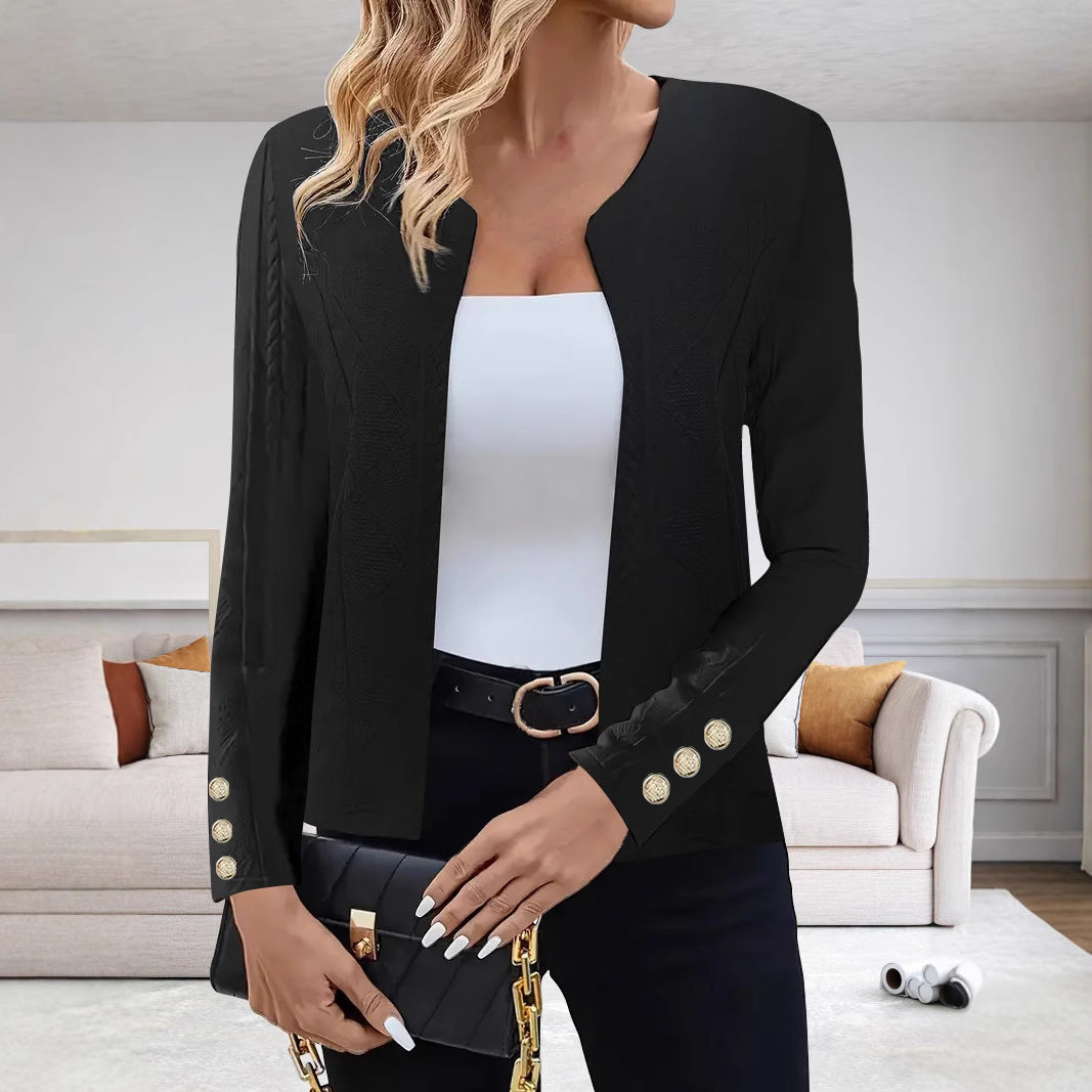 Elegant blazer jacket for women with decorative button details and modern cut Lune London