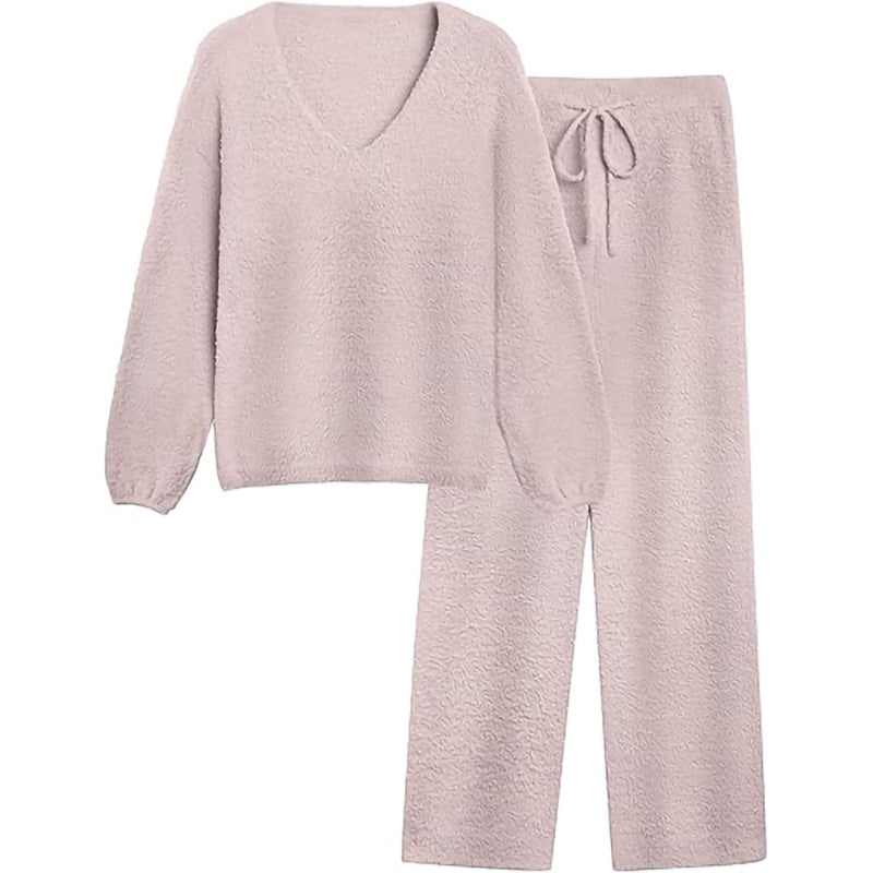 Ladies Casual V Neck Loungewear Set Lune London