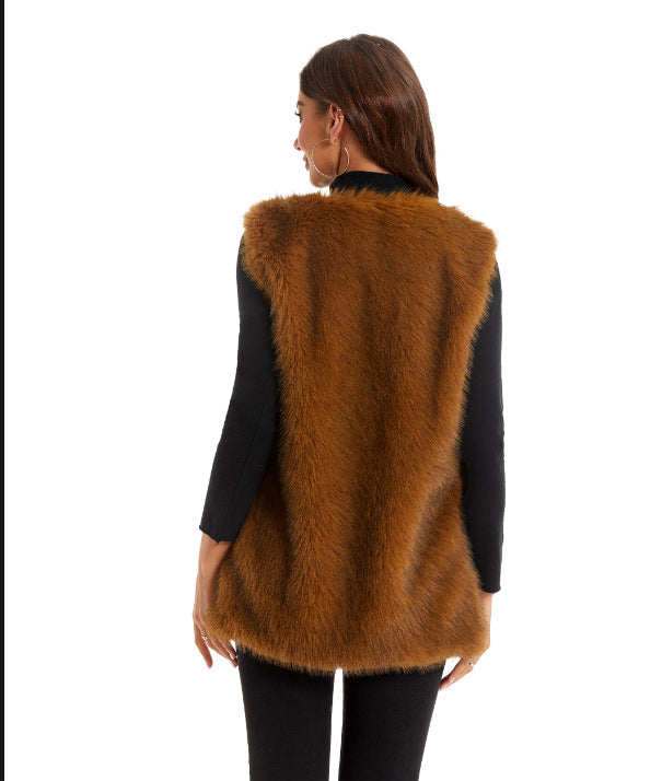Women luxury faux fur gilet Lune London