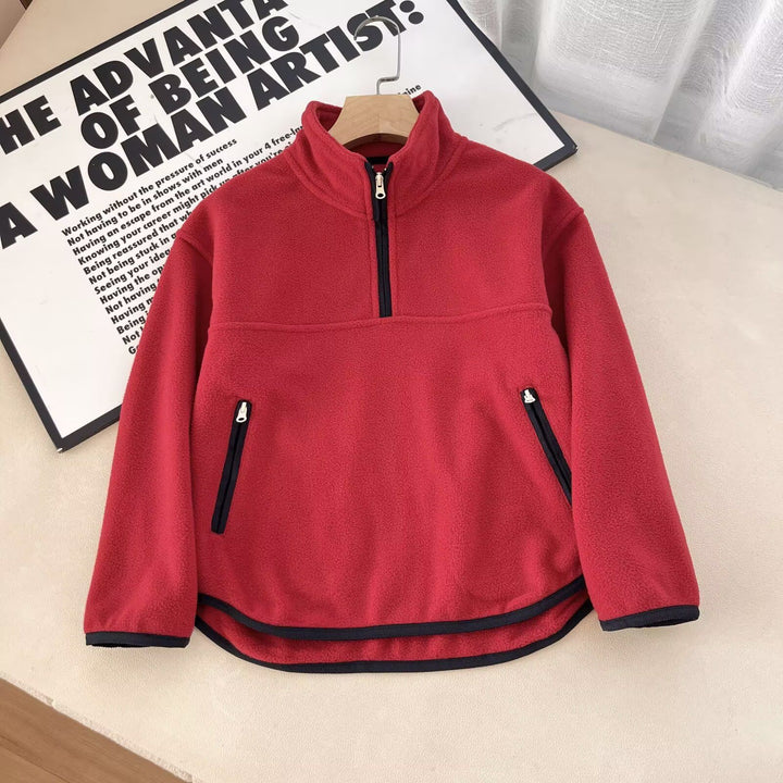 Pull en polaire pour femmes avec col montant et poches zippées pratiques Chic & Stil