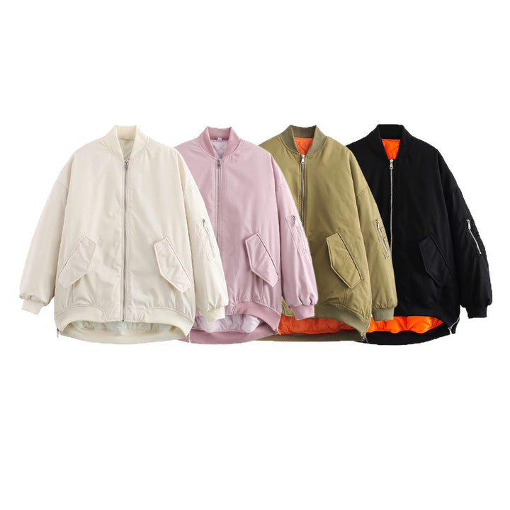 Casual bomber jacket for women with elastic cuffs and practical pockets Lune London