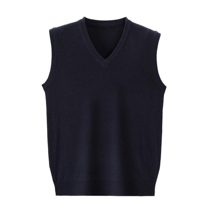 Men's V-neck sweater in fine cotton blend with elegant structure Lune London