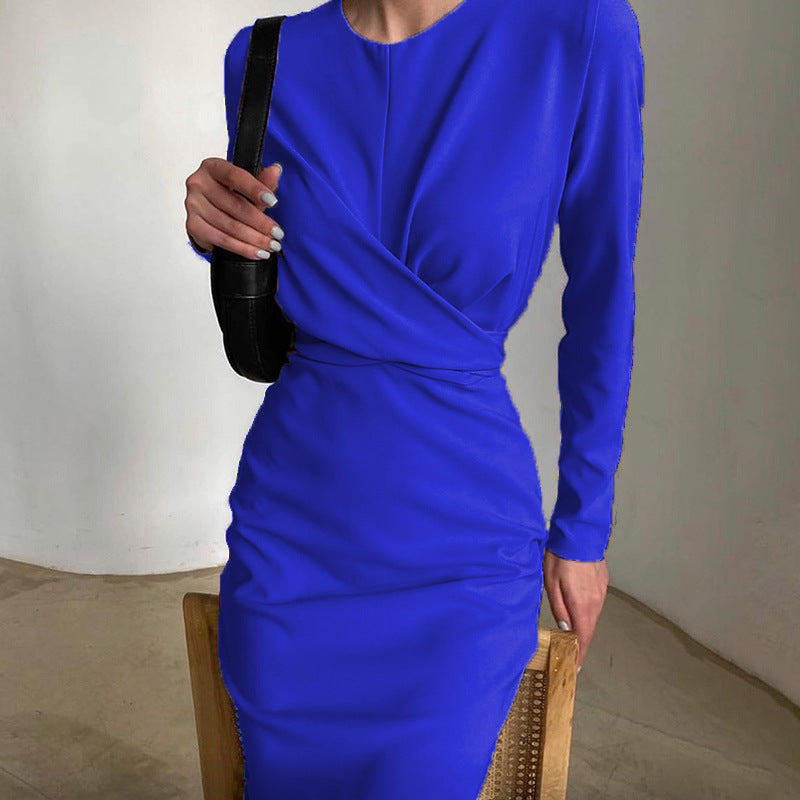 Women's Elegant Wrap Dress with Long Sleeve and Flowing Cut Lune London