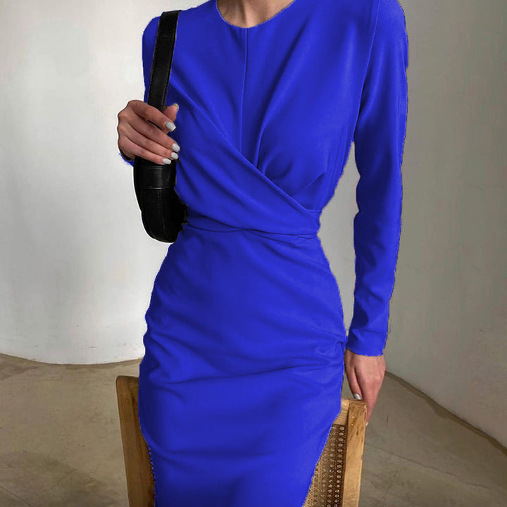 Women's Elegant Wrap Dress with Long Sleeve and Flowing Cut Lune London