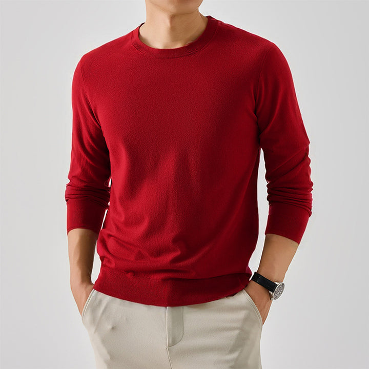 Classic crew neck sweater for men in fine wool Chic und Stil