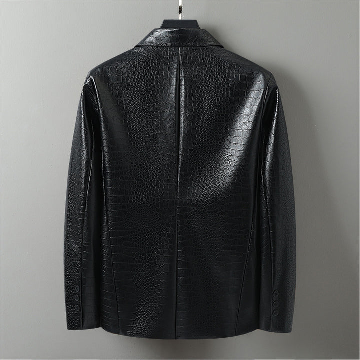 Trendy synthetic leather blazer for women Lune London