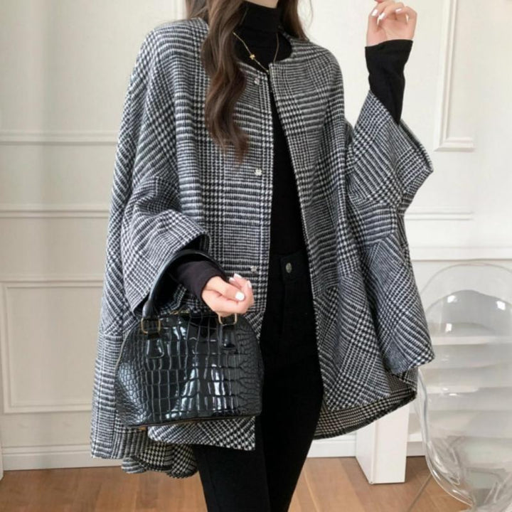 Cardigan Oversize Femme en Motif Ecossais Moderne Chic & Stil