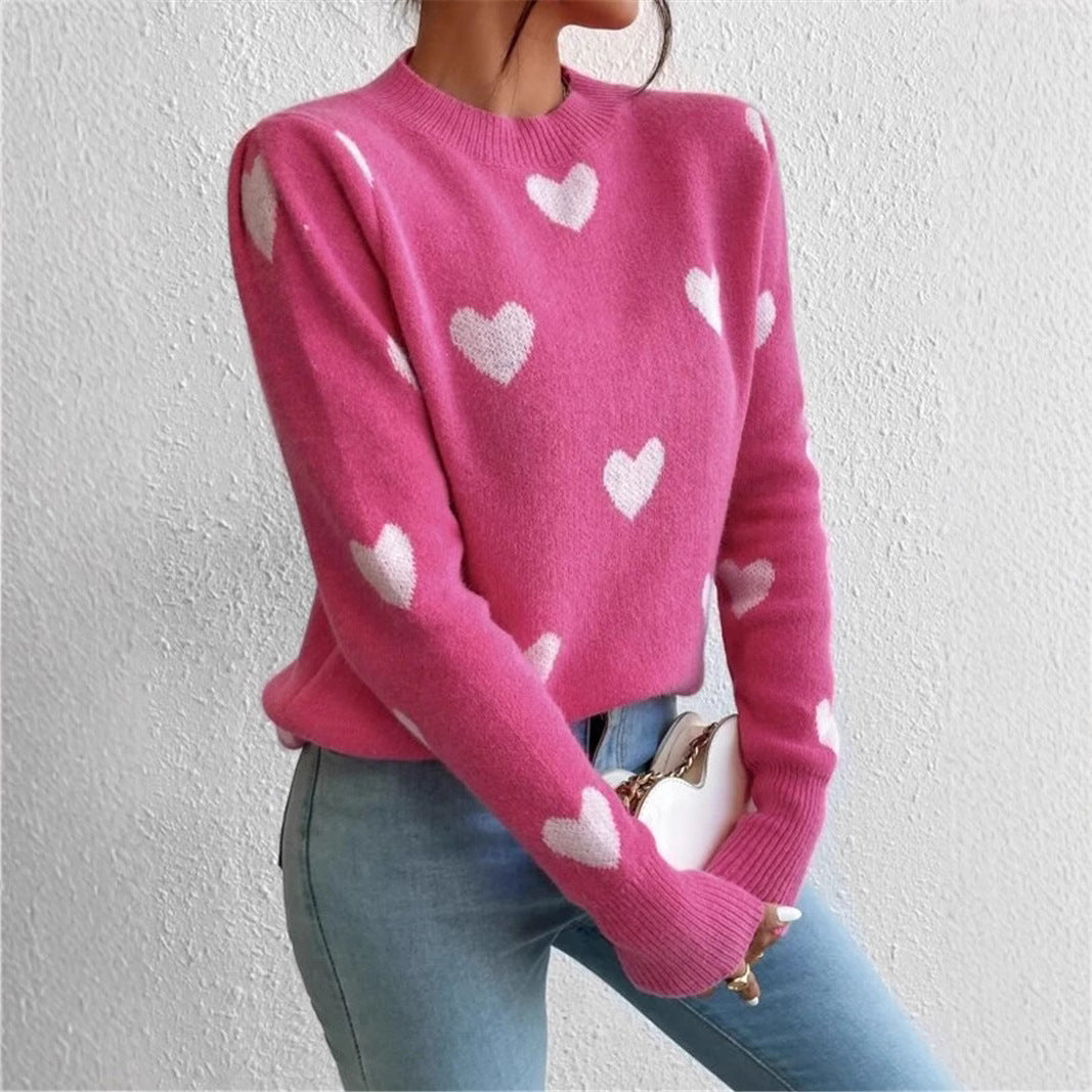 Ladies comfortable sweater with heart pattern Lune London