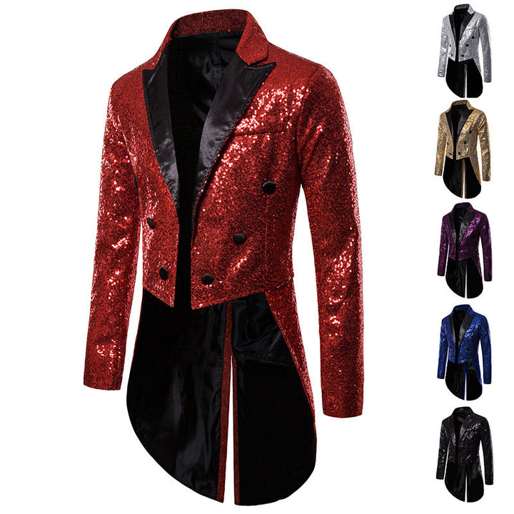 Sequin blazer for men with elegant design and asymmetrical cut Lune London
