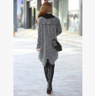 Ladies Long Open-Front Knit Coat with Soft Texture Chic and Style