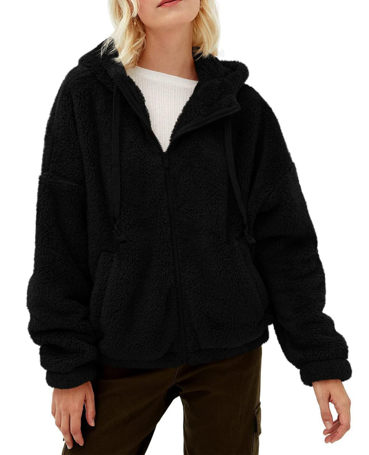 Lady Oversized Chic Faux Fur Hooded Jacket