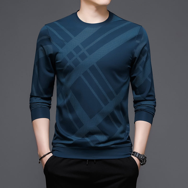 Men's breathable long sleeve t-shirt with a modern checkered pattern Lune London