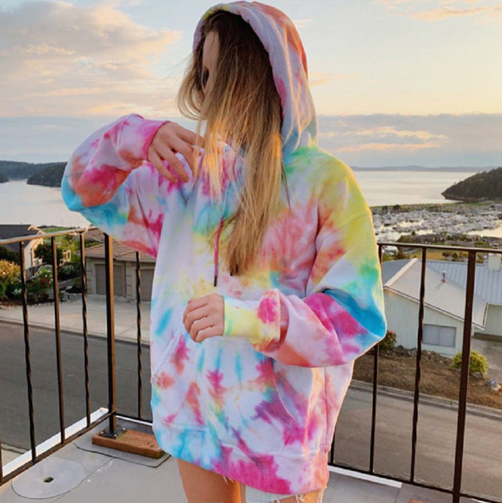 Ladies Hoodie Made Of Cozy Material with Batik Design Lune London