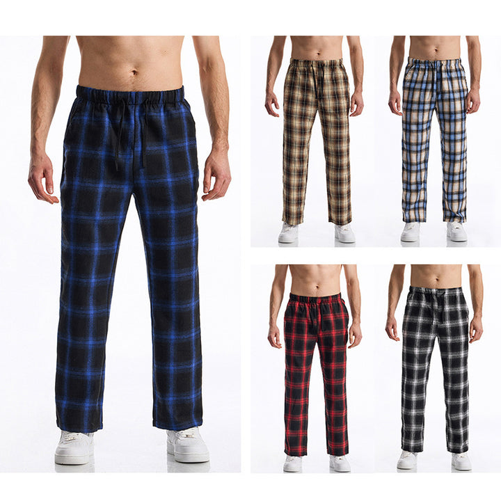 Comfortable casual pants for men with plaid pattern Lune London