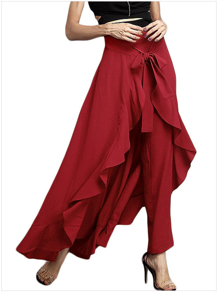 Ladies Pretty Draped Skirt With Ruffles Lune London
