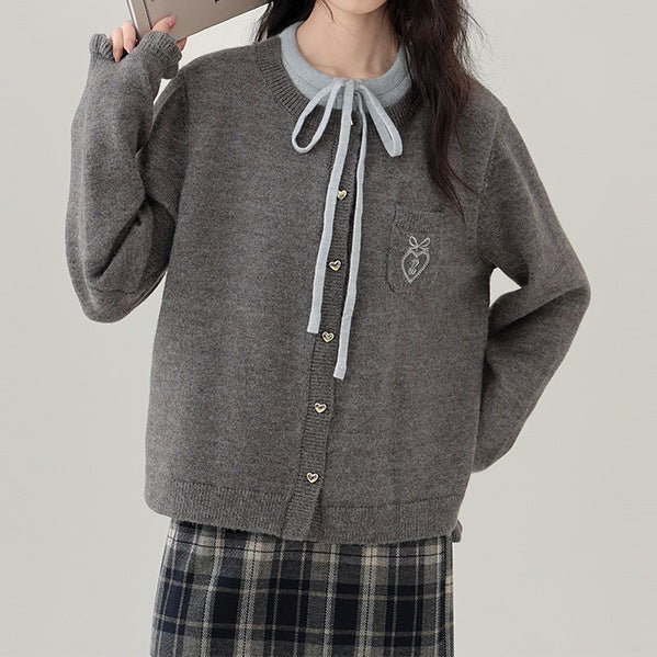Women's knitted jacket with decorative buttons and high-quality embroidery Lune London