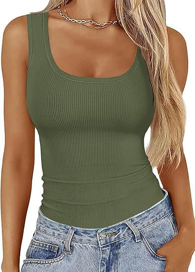 Women's figure-hugging top with wide straps and ribbed design Lune London