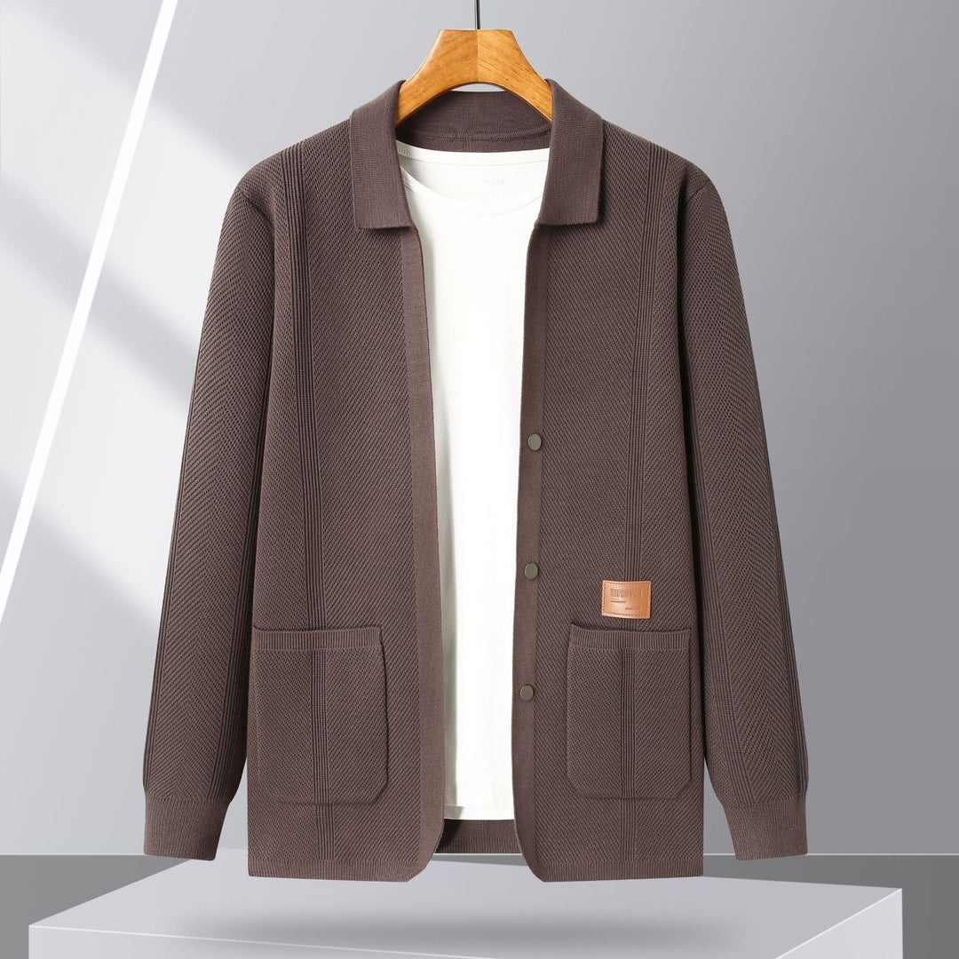 Knitted jacket for men with a casual fit and classic collar Lune London